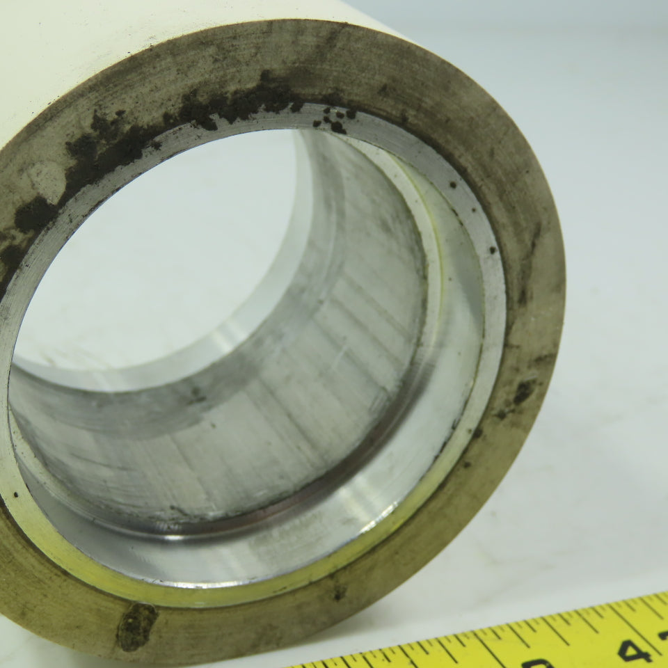 Aluminum 2.970" Diam. x 2.755" White  Rubber Lagged Conveyor Roller