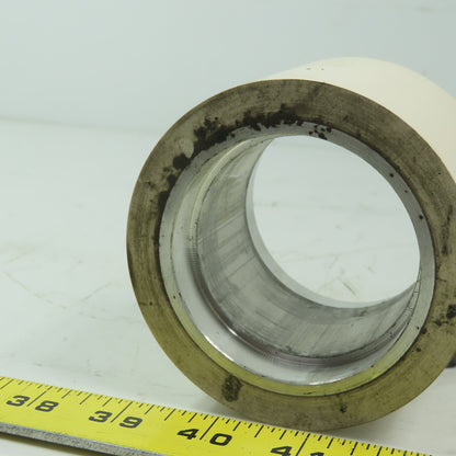 Aluminum 2.970" Diam. x 2.755" White  Rubber Lagged Conveyor Roller