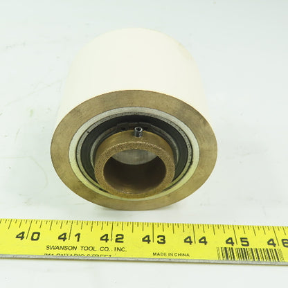 Aluminum 2.970" Diam. x 2.755" White  Rubber Lagged Conveyor Roller