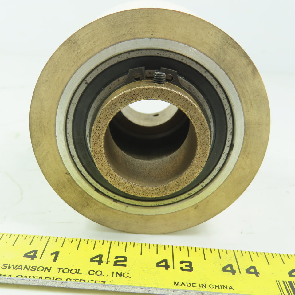 Aluminum 2.970" Diam. x 2.755" White  Rubber Lagged Conveyor Roller
