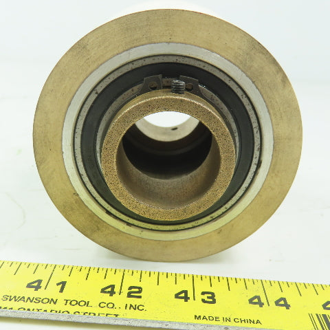 Aluminum 2.970" Diam. x 2.755" White  Rubber Lagged Conveyor Roller