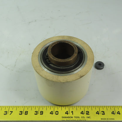 Aluminum 2.970" Diam. x 2.755" White  Rubber Lagged Conveyor Roller