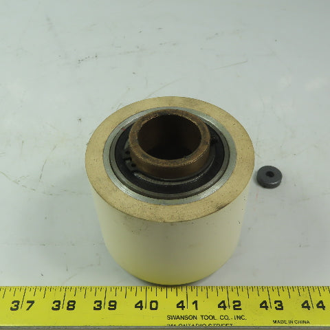 Aluminum 2.970" Diam. x 2.755" White  Rubber Lagged Conveyor Roller
