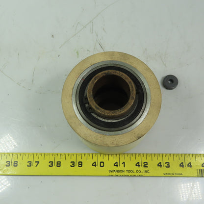 Aluminum 2.970" Diam. x 2.755" White  Rubber Lagged Conveyor Roller