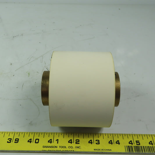 Aluminum 2.970" Diam. x 2.755" White  Rubber Lagged Conveyor Roller