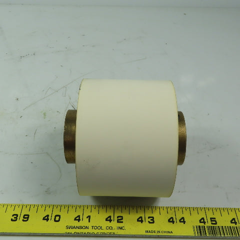 Aluminum 2.970" Diam. x 2.755" White  Rubber Lagged Conveyor Roller