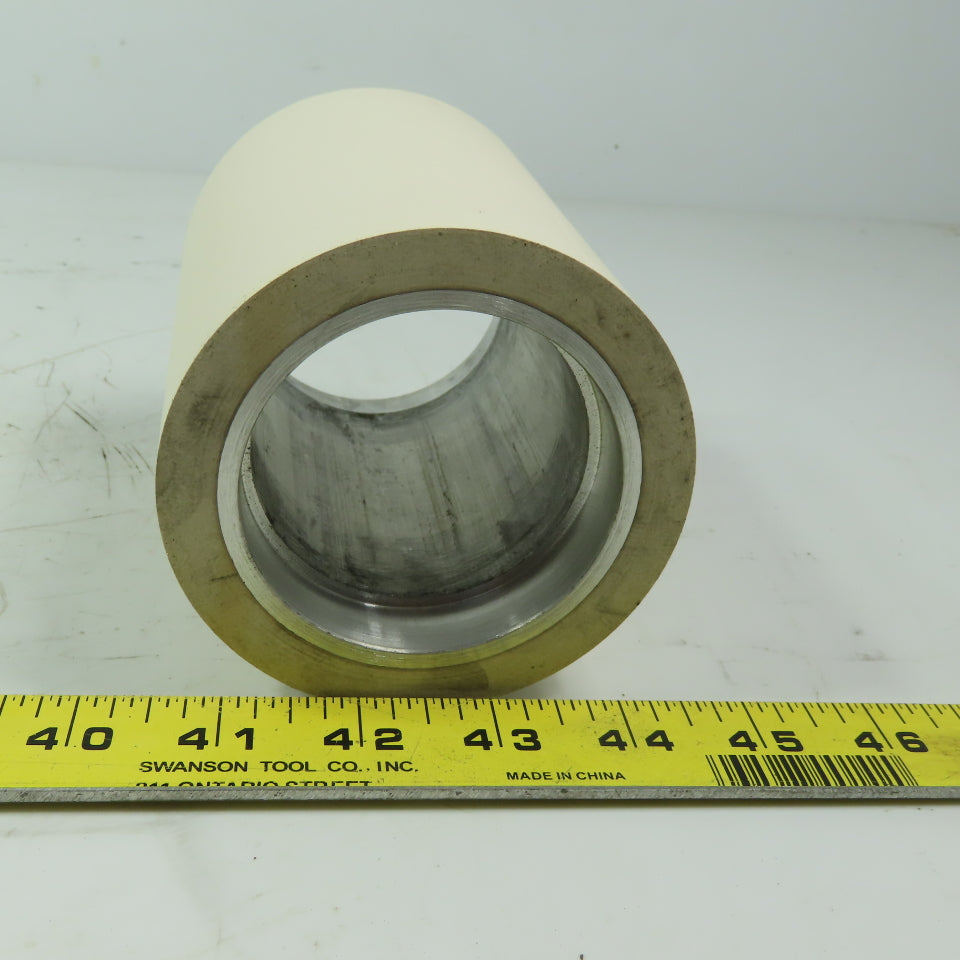Aluminum 2.970" Diam. x 4.60" White  Rubber Lagged Conveyor Roller