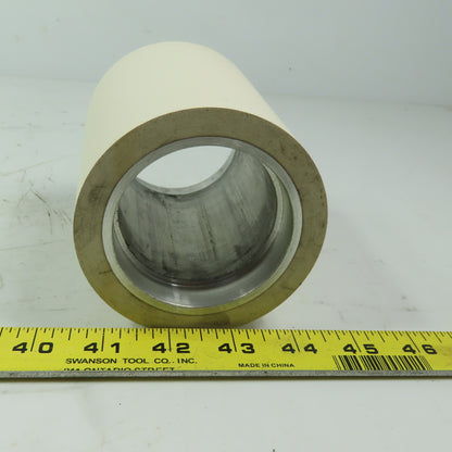 Aluminum 2.970" Diam. x 4.60" White  Rubber Lagged Conveyor Roller