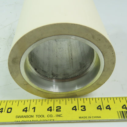 Aluminum 2.970" Diam. x 4.60" White  Rubber Lagged Conveyor Roller