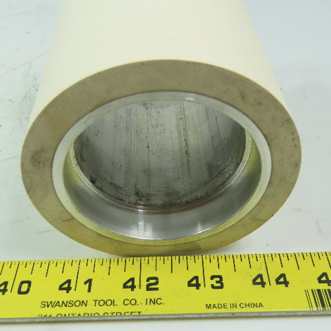 Aluminum 2.970" Diam. x 4.60" White  Rubber Lagged Conveyor Roller
