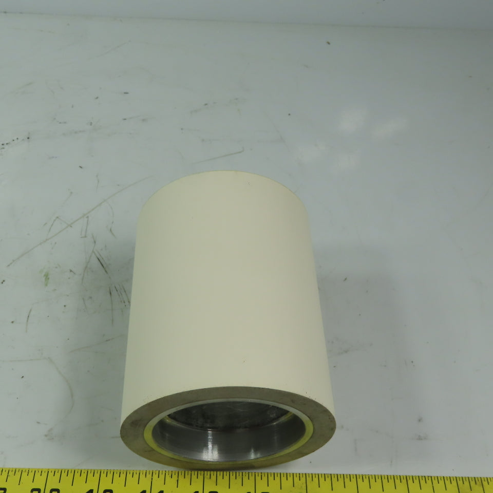 Aluminum 2.970" Diam. x 4.60" White  Rubber Lagged Conveyor Roller