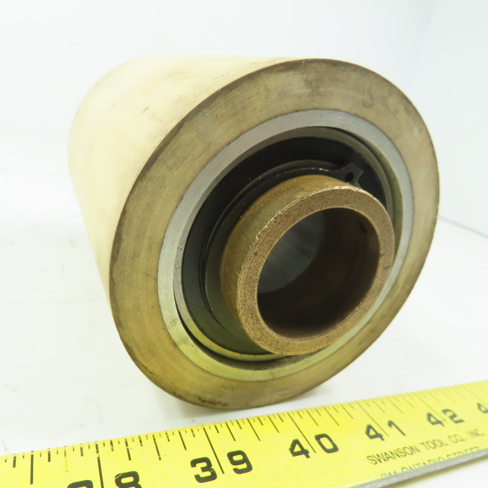 Aluminum 2.970" Diam. x 4.60" White  Rubber Lagged Conveyor Roller