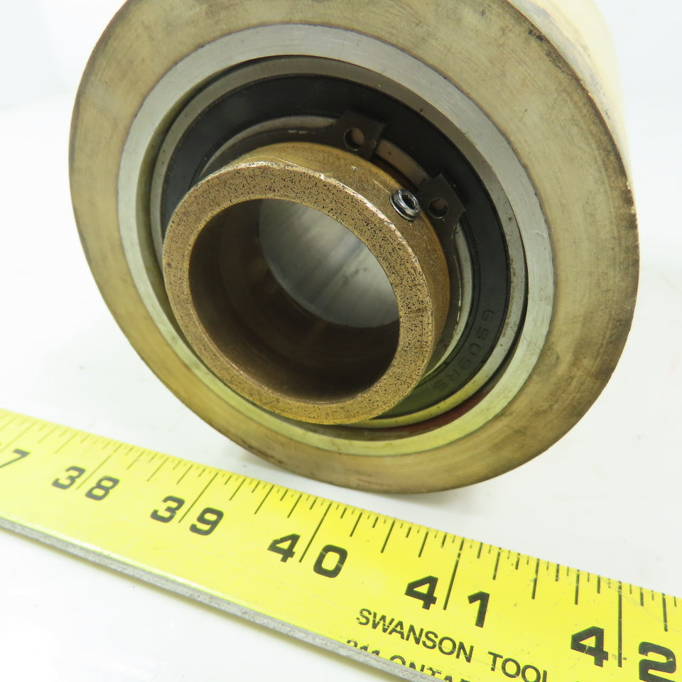Aluminum 2.970" Diam. x 4.60" White  Rubber Lagged Conveyor Roller