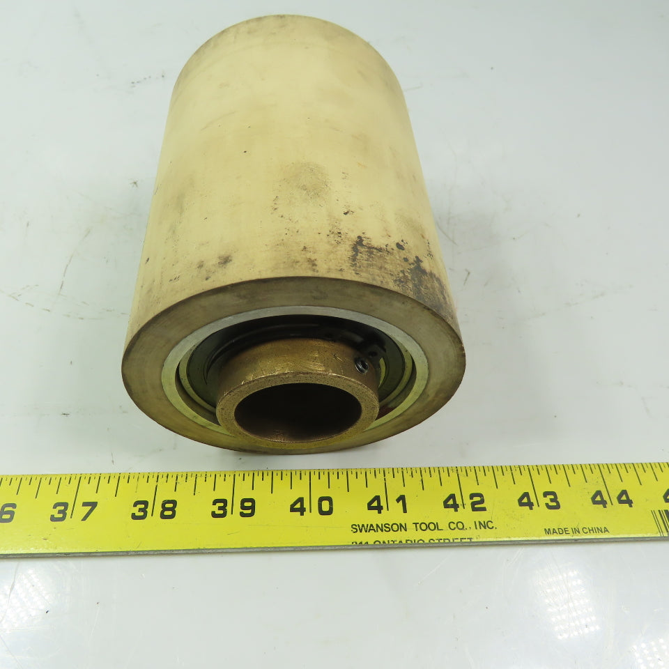 Aluminum 2.970" Diam. x 4.60" White  Rubber Lagged Conveyor Roller