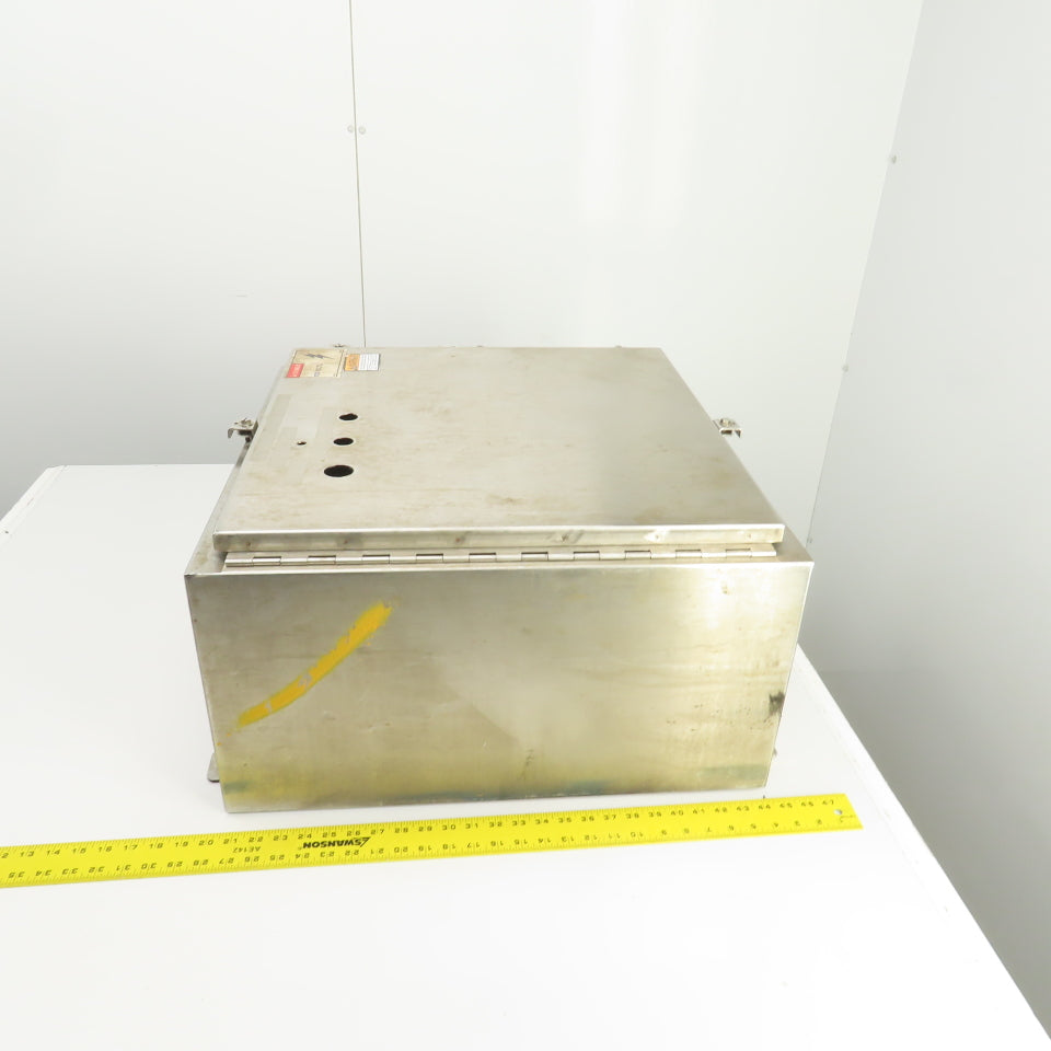 Cooper 24" x 24" x 12" Wall Mount Stainless Steel Electrical Enclosure Type 4X