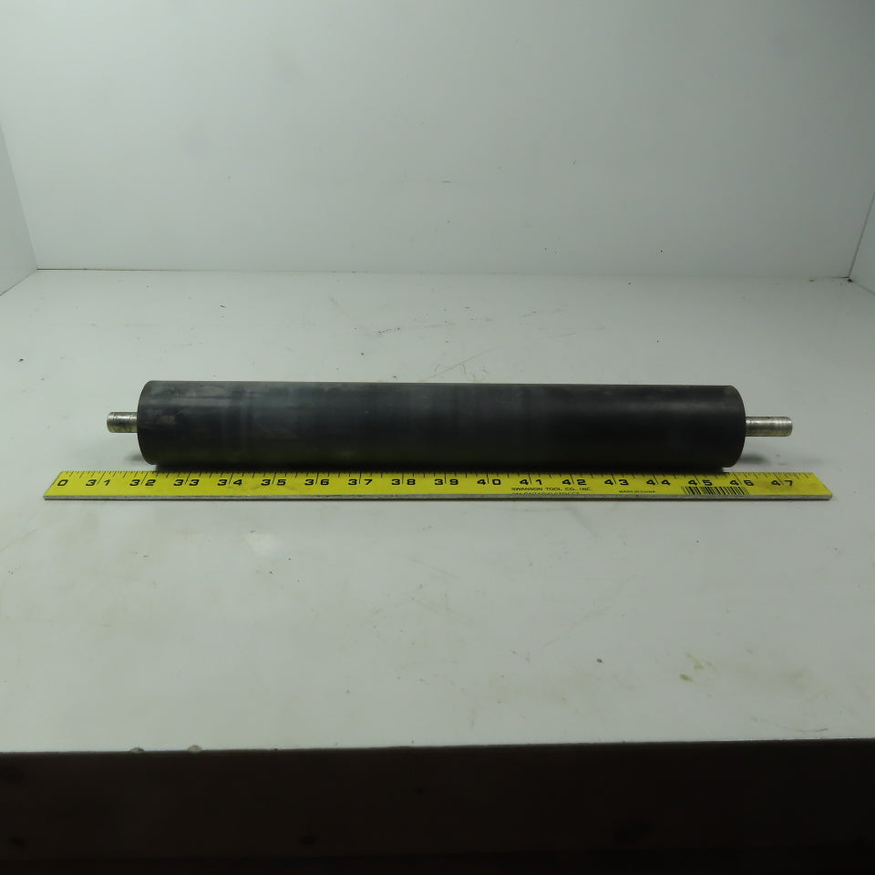Aluminum 2" Diam. x 14" Black  Rubber Lagged Conveyor Roller