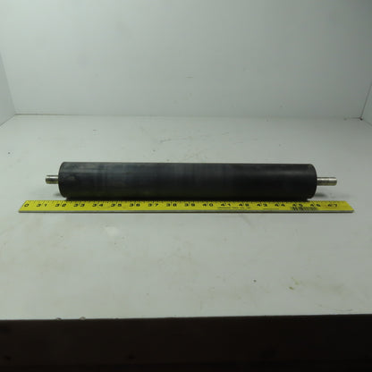 Aluminum 2" Diam. x 14" Black  Rubber Lagged Conveyor Roller