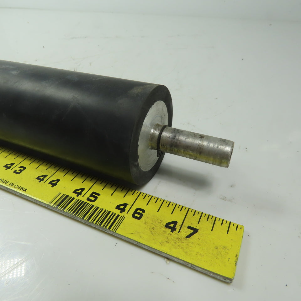 Aluminum 2" Diam. x 14" Black  Rubber Lagged Conveyor Roller