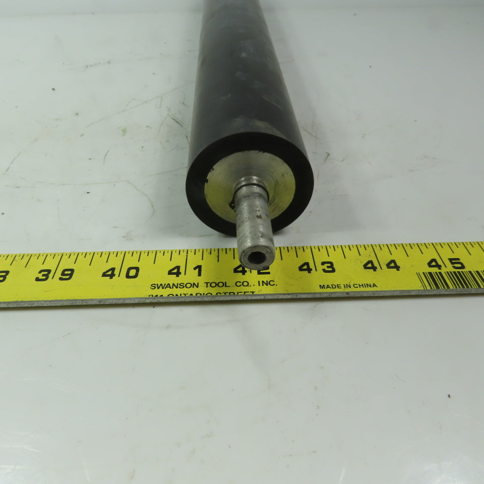 Aluminum 2" Diam. x 14" Black  Rubber Lagged Conveyor Roller