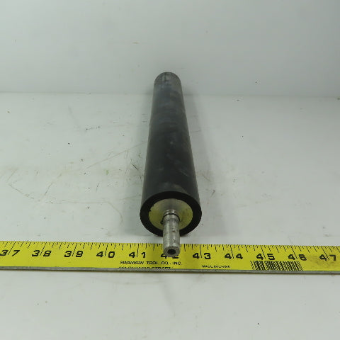 Aluminum 2" Diam. x 14" Black  Rubber Lagged Conveyor Roller