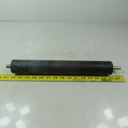 Aluminum 2" Diam. x 14" Black  Rubber Lagged Conveyor Roller