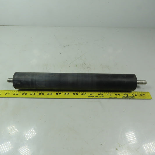 Aluminum 2" Diam. x 14" Black  Rubber Lagged Conveyor Roller