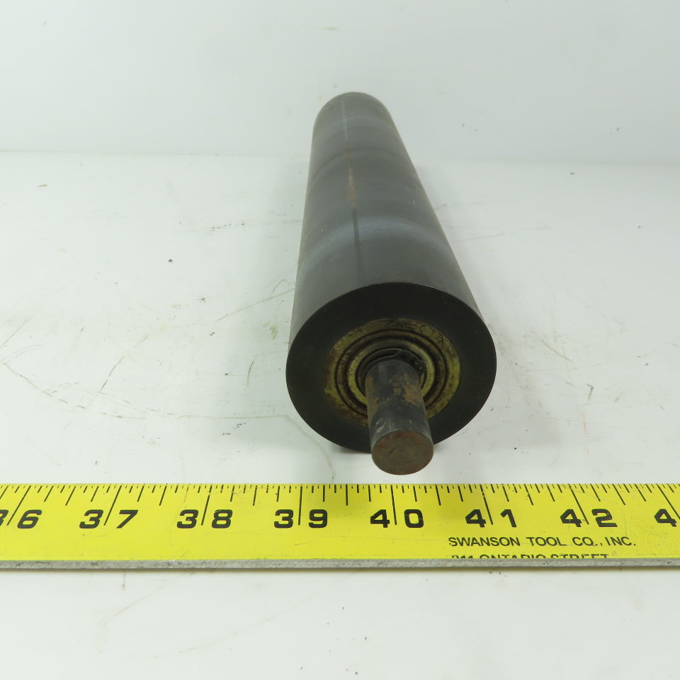 Steel 2.35" Diam. x 11-3/4" Black  Rubber Lagged Gravity Conveyor Roller