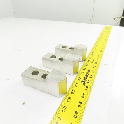 1-1/2" W Single Step Aluminum Lathe Chuck Jaws 4-9/16" OAL x 2" H Lot Of 3