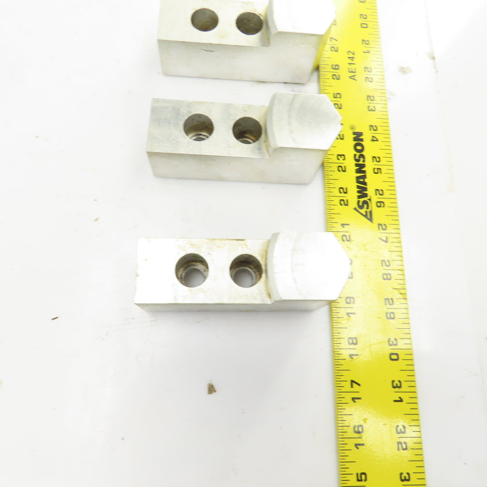 1-1/2" W Single Step Aluminum Lathe Chuck Jaws 4-9/16" OAL x 2" H Lot Of 3