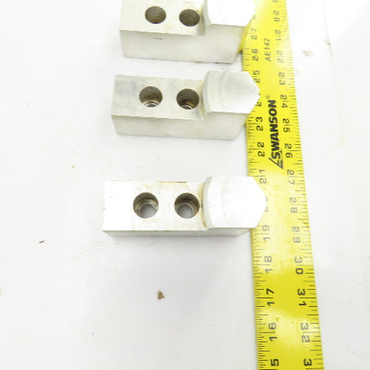 1-1/2" W Single Step Aluminum Lathe Chuck Jaws 4-9/16" OAL x 2" H Lot Of 3