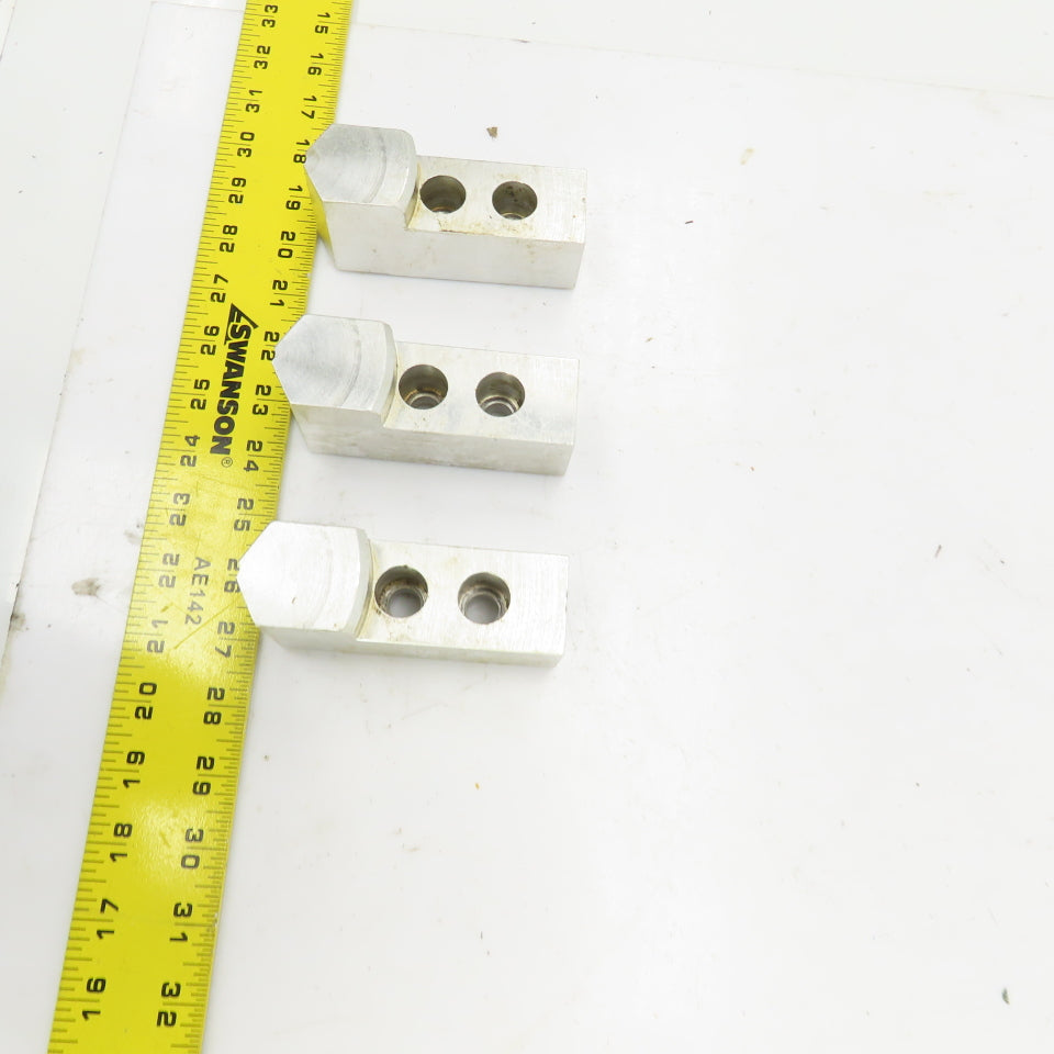1-1/2" W Single Step Aluminum Lathe Chuck Jaws 4-9/16" OAL x 2" H Lot Of 3
