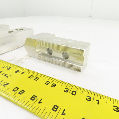 1-1/2" W Single Step Aluminum Lathe Chuck Jaws 4-9/16" OAL x 2" H Lot Of 3
