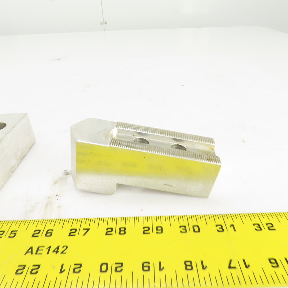 1-1/2" W Single Step Aluminum Lathe Chuck Jaws 4-9/16" OAL x 2" H Lot Of 3