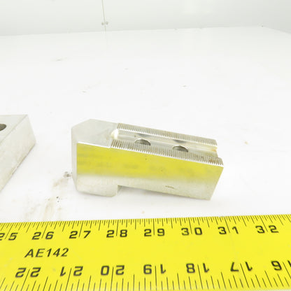 1-1/2" W Single Step Aluminum Lathe Chuck Jaws 4-9/16" OAL x 2" H Lot Of 3