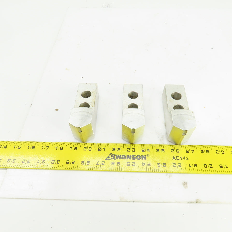 1-1/2" W Single Step Aluminum Lathe Chuck Jaws 4-9/16" OAL x 2" H Lot Of 3