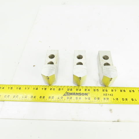 1-1/2" W Single Step Aluminum Lathe Chuck Jaws 4-9/16" OAL x 2" H Lot Of 3