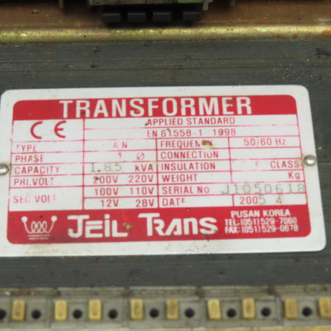 Jeil Trans 61558-1 200/220V Pri 110V 12/28V Sec 1Ph 1.85kVa 50/60Hz Transformer