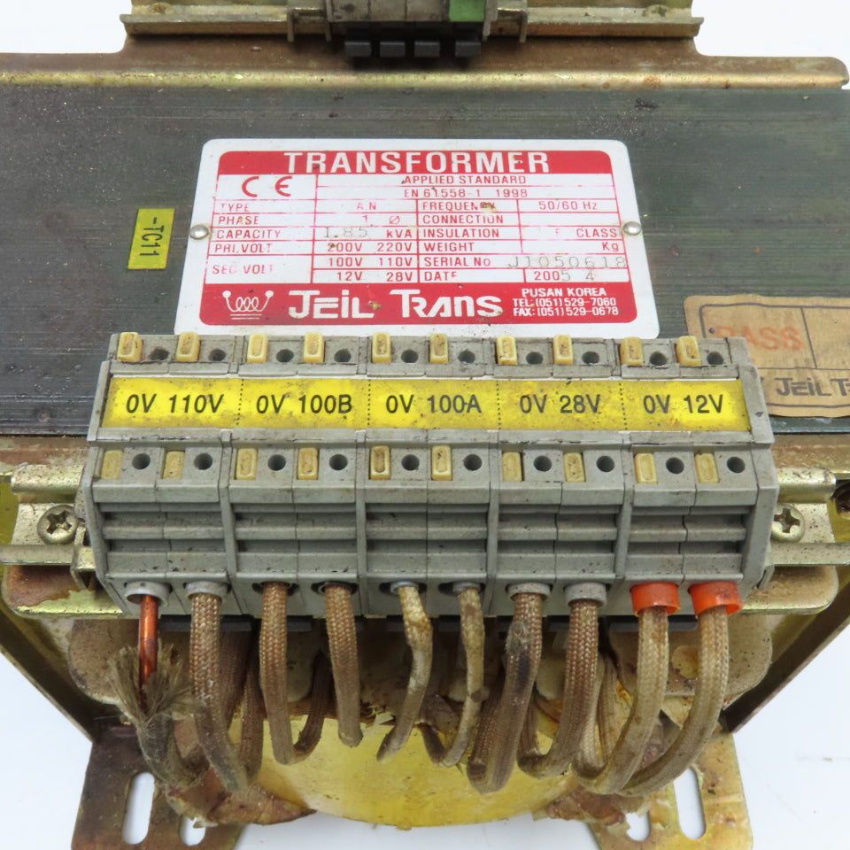 Jeil Trans 61558-1 200/220V Pri 110V 12/28V Sec 1Ph 1.85kVa 50/60Hz Transformer
