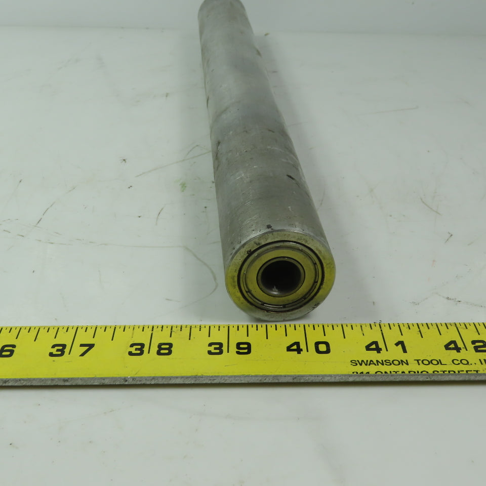 1-1/2" OD x 14" Aluminum Gravity Conveyor Roller 1/2" ID Bearings Lot of 2