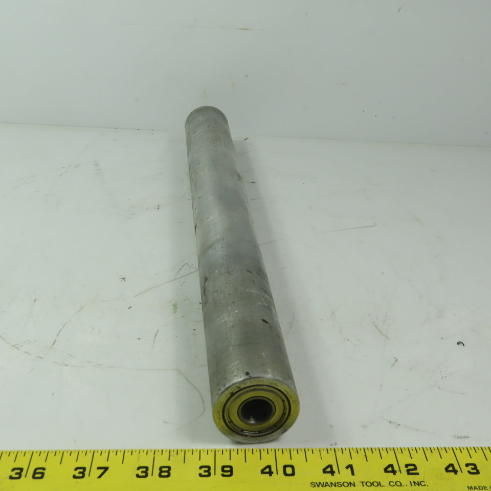 1-1/2" OD x 14" Aluminum Gravity Conveyor Roller 1/2" ID Bearings Lot of 2