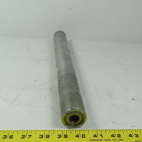 1-1/2" OD x 14" Aluminum Gravity Conveyor Roller 1/2" ID Bearings Lot of 2