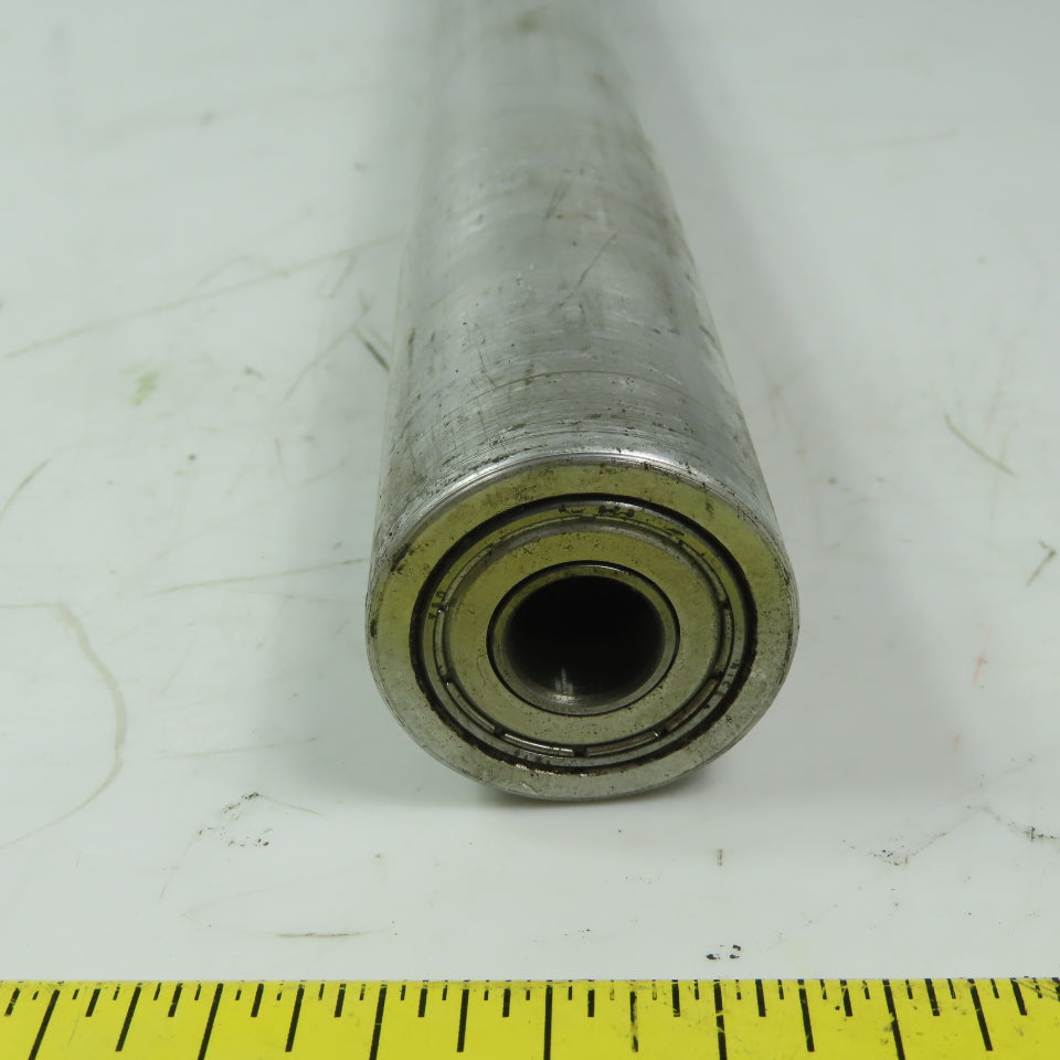 1-1/2" OD x 14" Aluminum Gravity Conveyor Roller 1/2" ID Bearings Lot of 2