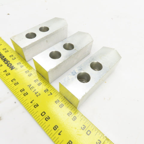 1-1/2" W Aluminum Lathe Chuck Jaws 1.33" H x 4.60" OAL Lot Of 3