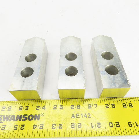 1-1/2" W Aluminum Lathe Chuck Jaws 1.33" H x 4.60" OAL Lot Of 3