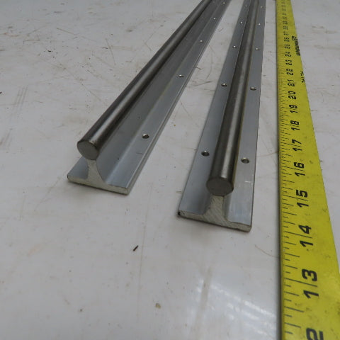 Thompson 24" Linear 1/2" Rod Shaft Rails W/Pre-Drilled Aluminum Supports Lot /2