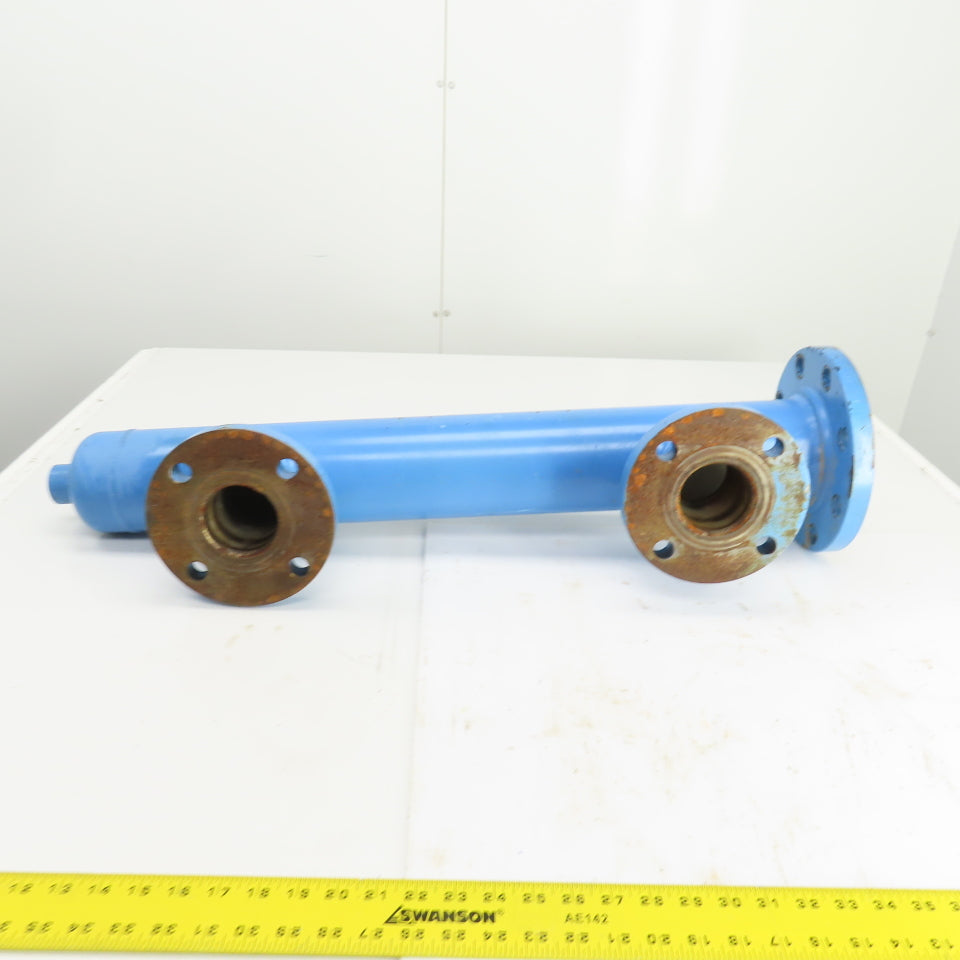 4-1/4" ID Carbon Steel Flanged 3-Port Pipe Manifold 9" & 7" Flange OD 1" NPT