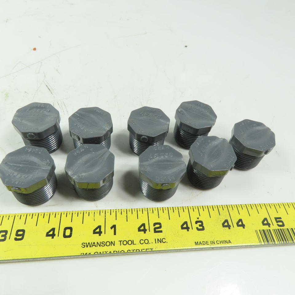 Lasco Schedule 80  Gray Pipe Plug (6) 1" NPT  & (9) 3/4" NPT Mixed Lot of 15