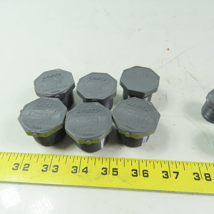 Lasco Schedule 80  Gray Pipe Plug (6) 1" NPT  & (9) 3/4" NPT Mixed Lot of 15