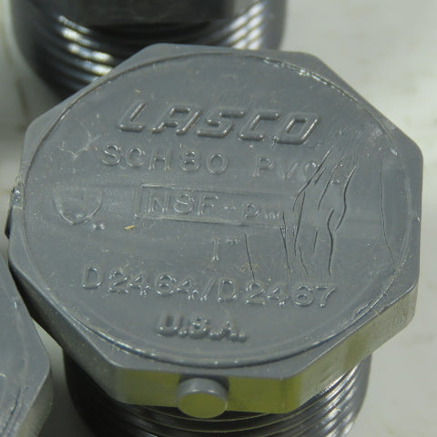 Lasco Schedule 80  Gray Pipe Plug (6) 1" NPT  & (9) 3/4" NPT Mixed Lot of 15