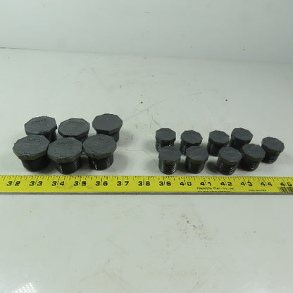 Lasco Schedule 80  Gray Pipe Plug (6) 1" NPT  & (9) 3/4" NPT Mixed Lot of 15
